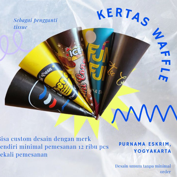 

PTQN8491 Terlaris kertas pegangan waffle cone