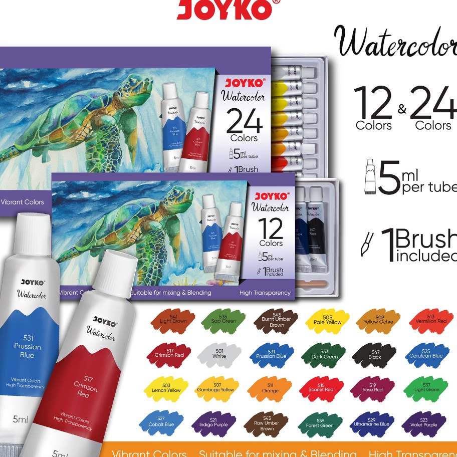 

☌➜✥ Watercolor Set Cat Air Joyko WC-4 Murah