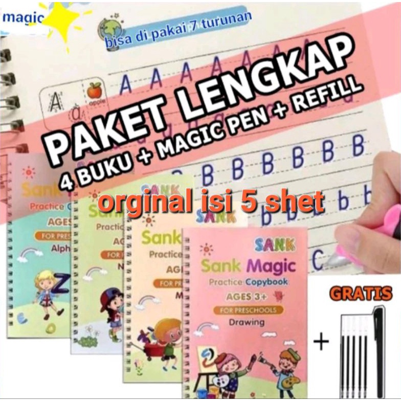 

5.5 MALL Buku Sank Book Magic Sank Magic book 1 Set isi 4 Buku + pulpen