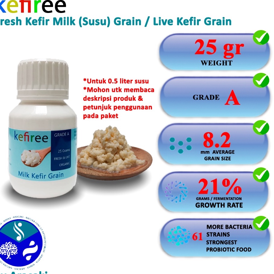 

➷➷✻✫ BIBIT KEFIR HIDUP / KEFIR GRAIN 100% (FRESH ORGANIC) GRADE A - KEFIREE Ready Stock