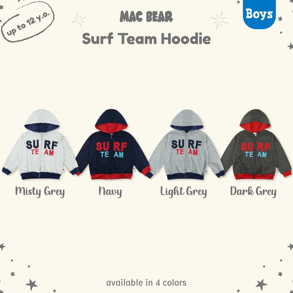 ready.. MacBear Baju Anak-Remaja Laki-laki Jaket Anak-Remaja Beach Collection Surf Team Hoodie 6 bul