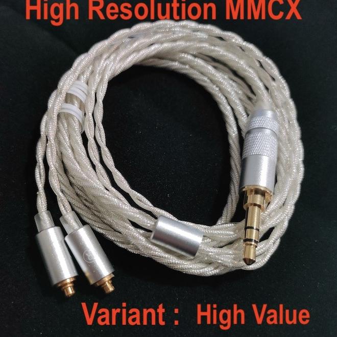 Dijual High End Premium Custom Hand Braid MMCX Pin Cable 6N Silver Plated Kode 726