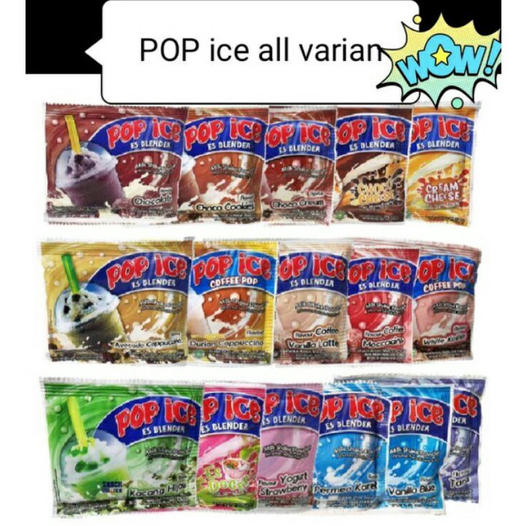

➵➭✬ POP ICE / ES BLENDER MINUMAN SERBUK ANEKA RASA 1 Renceng ISI 10 Sachet Seller
