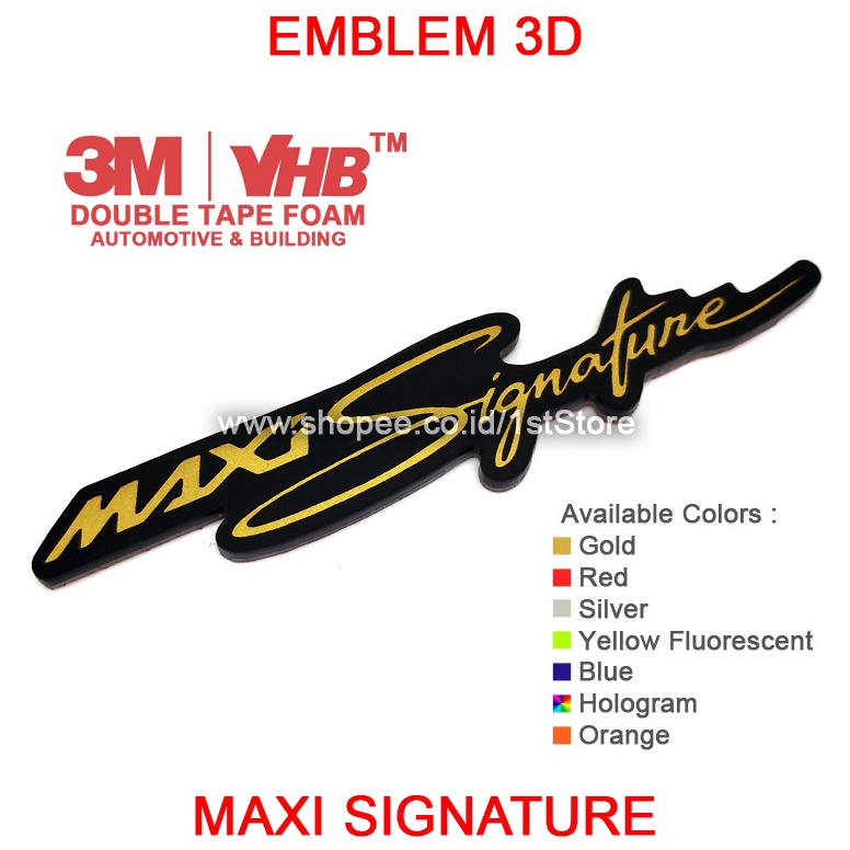 STOK TERBATAS EMBLEM 3D MAXI SIGNATURE LOGO TIMBUL YAMAHA MAXI SIGNATURE NMAX AEROX XMAX LEXI OLD AL