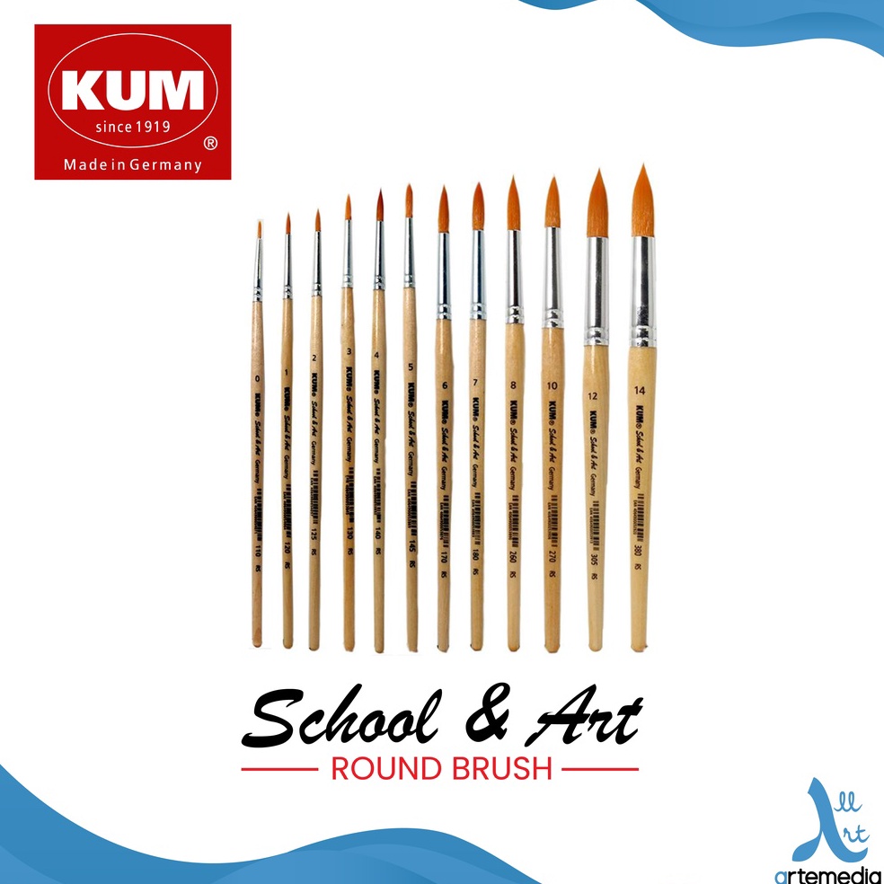 

[ART. R57R] Kuas Lukis KUM School and Art Round Synthetic Brush Short Handle