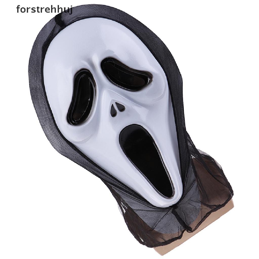 Topeng Scream Ghost Topeng Wajah Gaun Berdarah Mewah Mengerikan Kostum Pesta Halloween Huj Cod Dan B