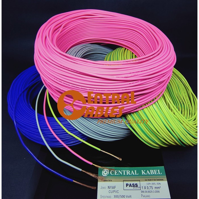 Central Kabel Nyaf 0.75 Af 0.75 Af 0,75 Nyaf 1X0.75 Nyaf 1X0,75 50M Berkualitas