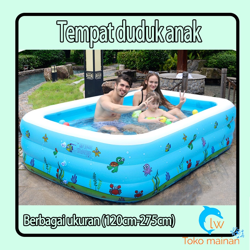 Kolam Renang/Kolam Renang Anak Jumbo/Plastik/Kolem Renang Anak Anak Karet/Panjangnya 120Cm-260Cm