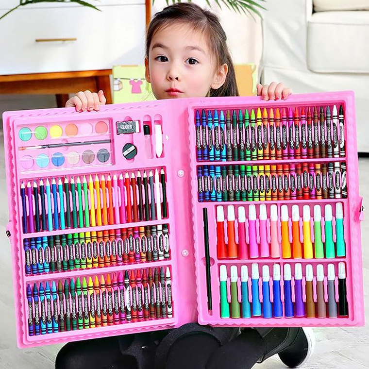 

4.4 Promo >> Stationary Set isi 86 pcs Pensil Crayon Warna Cat Air / Perlengkapan Sekolah Menggambar Anak / Alat Warna