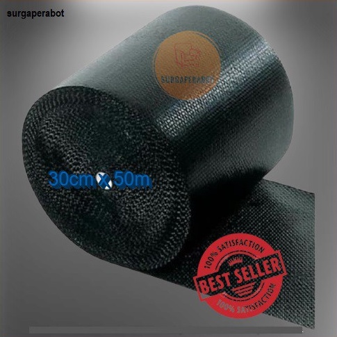 

47 BUBBLE WRAP 30CM X 50M HITAM PLASTIK BUBLE WARP BANDUNG METERAN BUBBLEWRAP dvh7y