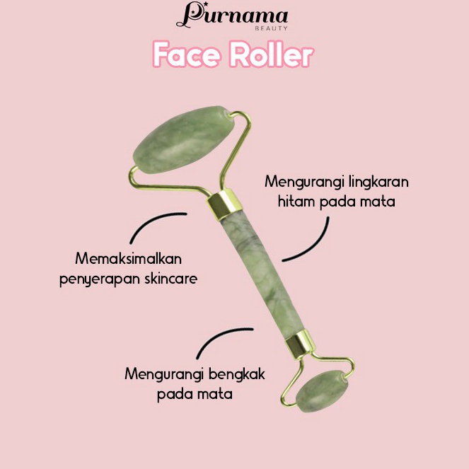 ➬✪✸ Purnama Beauty Face Roller - Jade Roller (Batu Jade Asli)