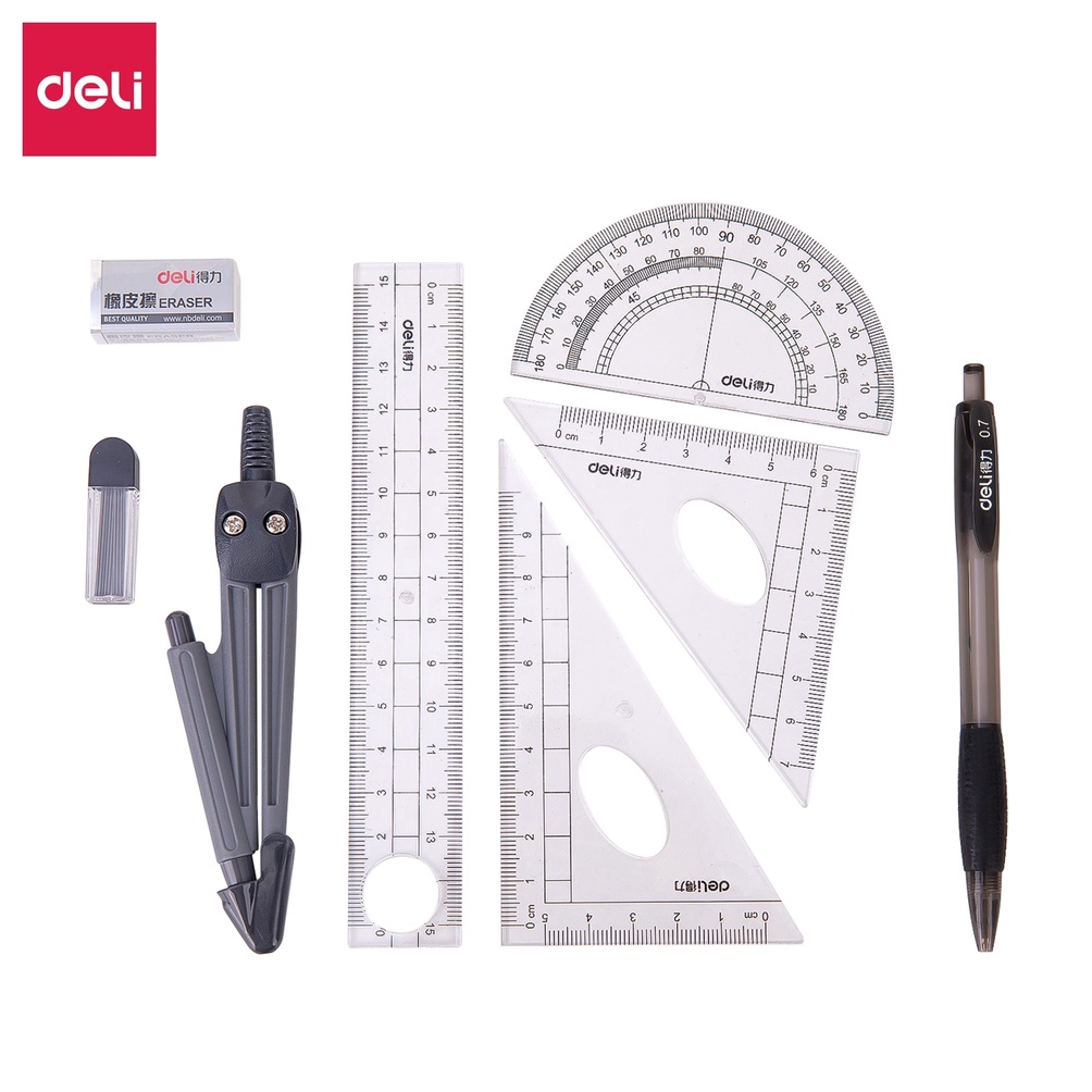 

8.8 Brand Deli Penggaris Ruller Set Sekolah Skala Akurat, Praktis Dan Mudah Dibawa 9591