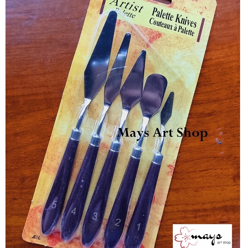 

6.6 Brand [5 Pcs] Painting Knife Set Isi 5 / Pisau Palet Lukis / Paint Knife Merk Artist Palette / V-Tec