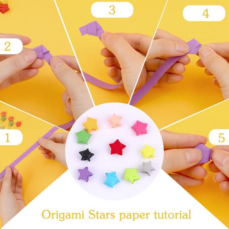 

BUS307 ISI 540 KERTAS ORIGAMI BINTANG WARNA ORIGAMI STAR PAPER MOTIF BINTANG TERMURAH