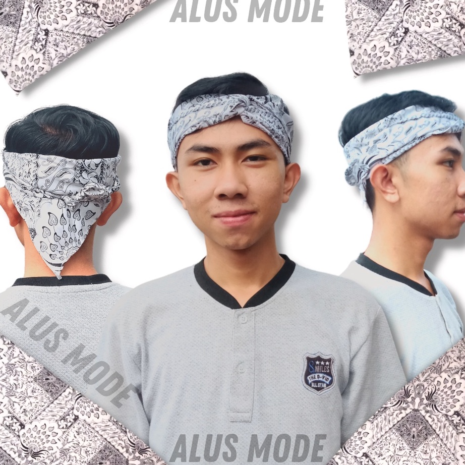 VYPJ1245 READY STOK  Slayer Ikat Segitiga Ikat Kepala Batik Putih Iket Kepala Sunda Anak Ikat Kepala