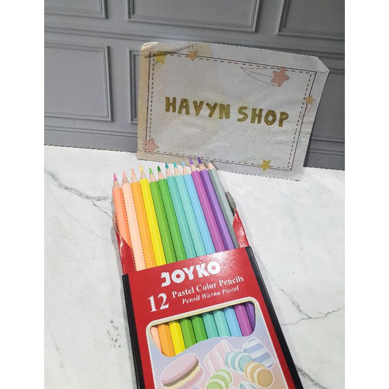 

✶ color pencil/PENSIL WARNA 12 WARNA PASTEL panjang JOYKO Readystock ♬