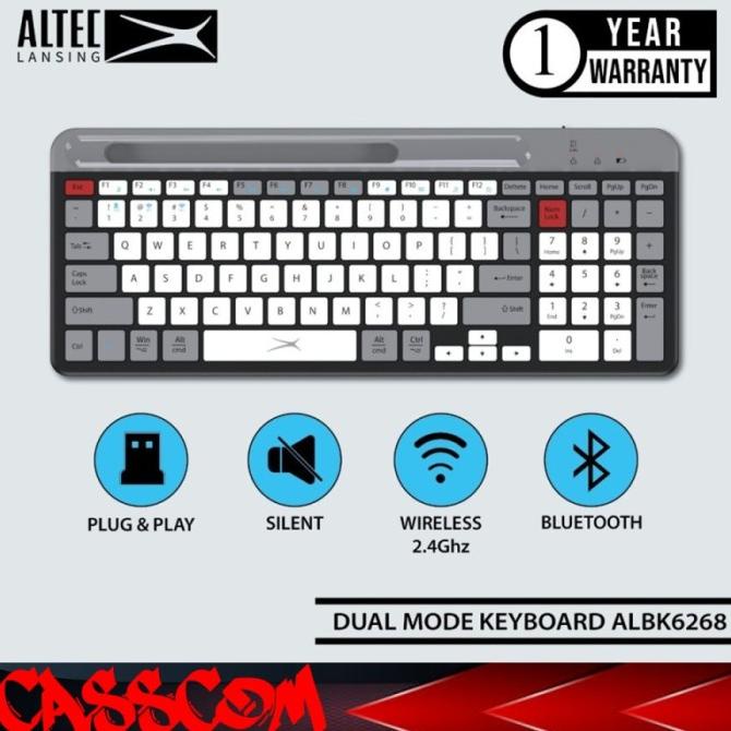 Altec Lansing Keyboard Dual Mode Wireless/Bluetooth ALBK6268 ALBK-6268