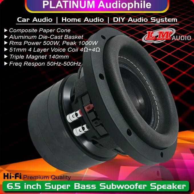 Speaker Subwoofer 6.5 inch 6.5" Triple Magnet Super Bass Hifi Premium
