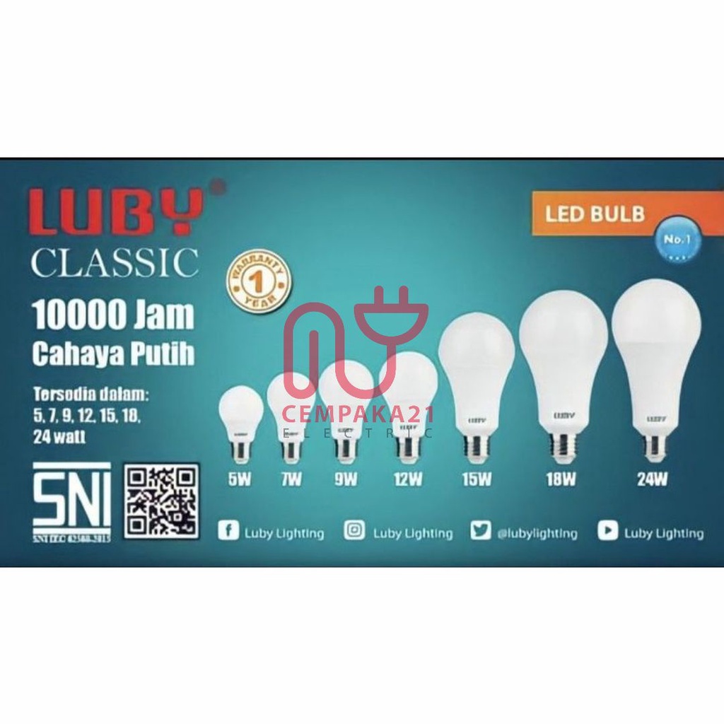 Luby Lampu Led Bohlam Classic Putih 5 - 30 W