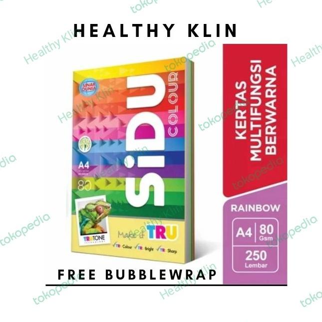 

Kertas HVS Warna Sidu A80 gr Mix (10 Warna) 250 lembar Free Bubblewrap
