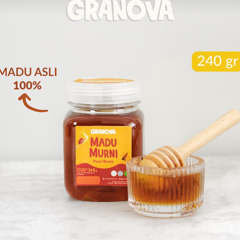 

GROSIR Granova - Madu Murni Randu 240gr (Premium, Madu Asli 100%, Sehat, Natural) buruan