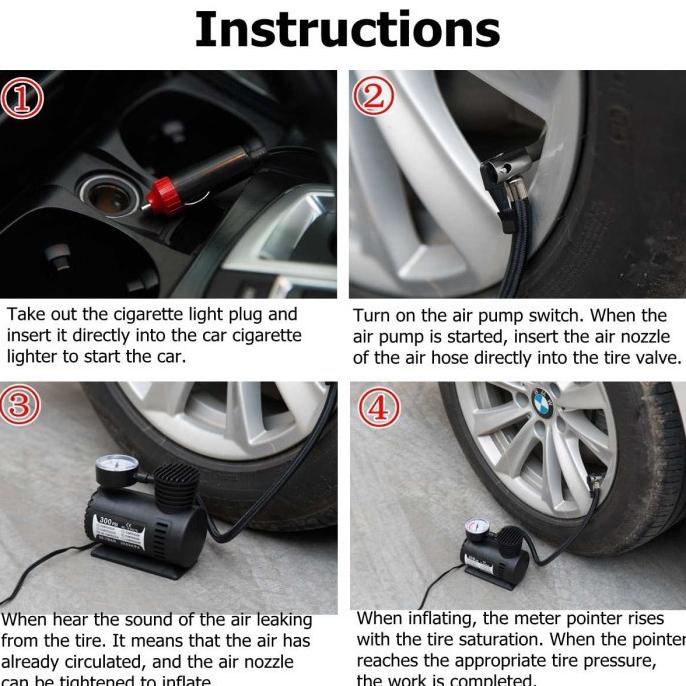 Pompa Ban Elektrikl Portable Pompa Angin Ban Mobil Motor Balon Dll