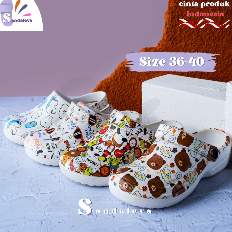 LANGSUNG ORDER Sendal Kodok Printing/Sandal Kodok Motif/Sendal Kodok Dewasa/Sendal Cewe/Sandal Kodok