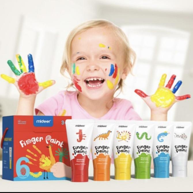 

Terbaru!! mideer finger paint washable 6 colors Baru|Kode 1273