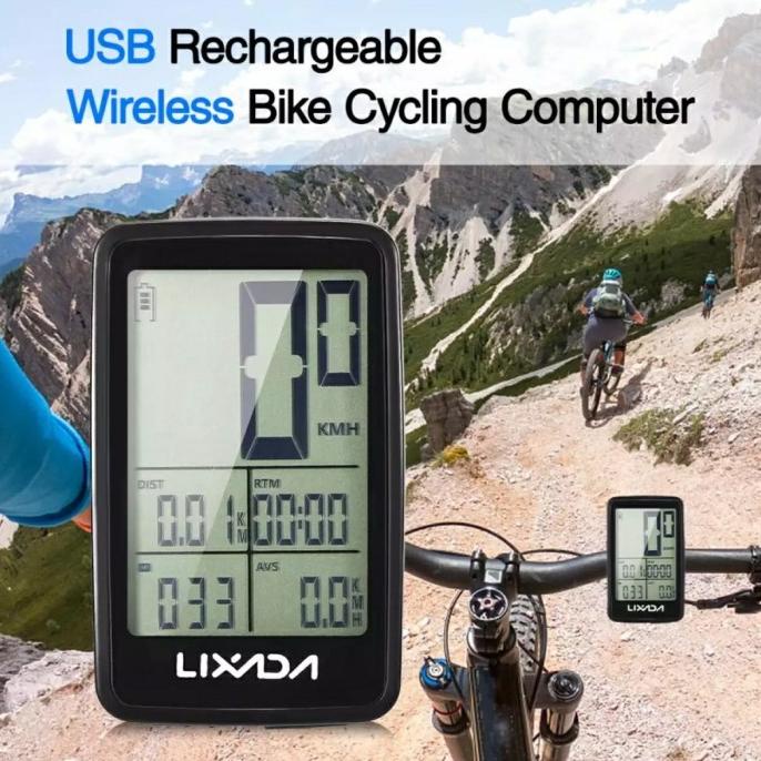 lixada speedometer sepeda rechargeable wireless