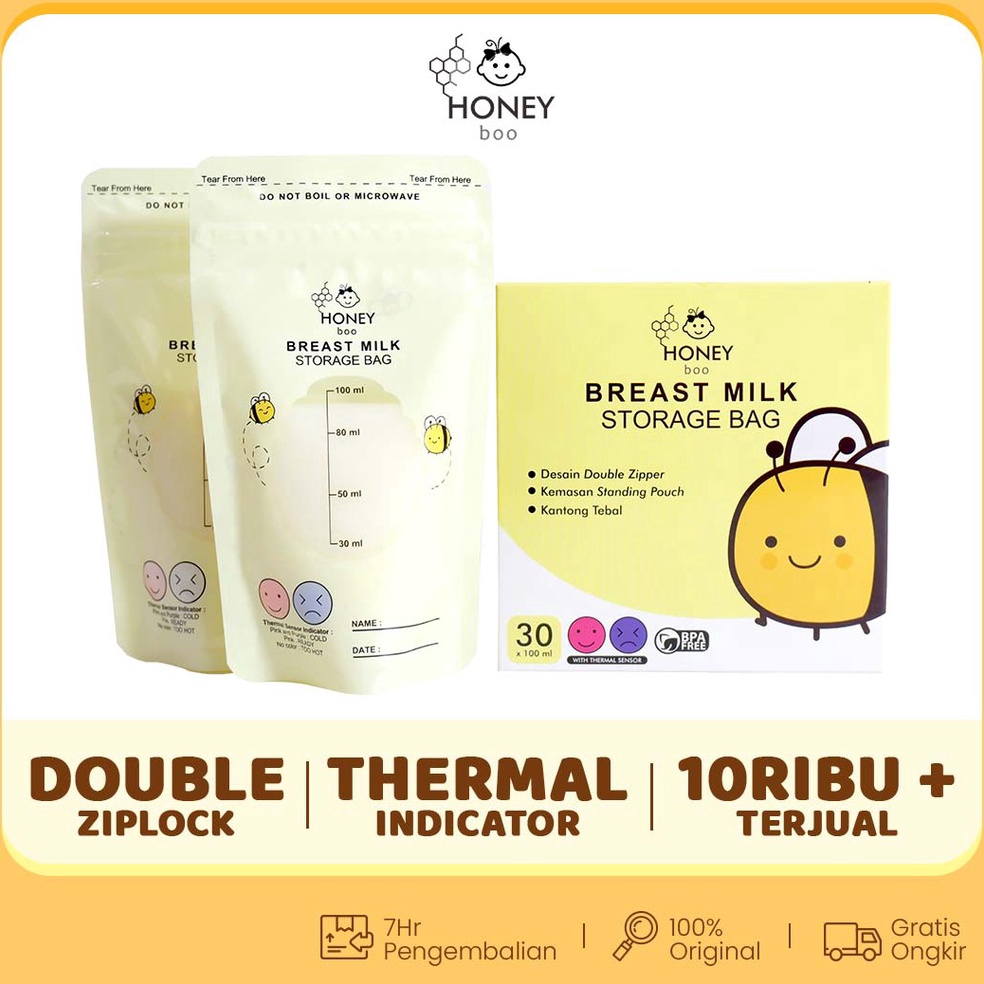 HARGA GROSIR Honey Boo - Plastik Kantong ASI Breast Milk Kemasan 100ml dan 200ml 