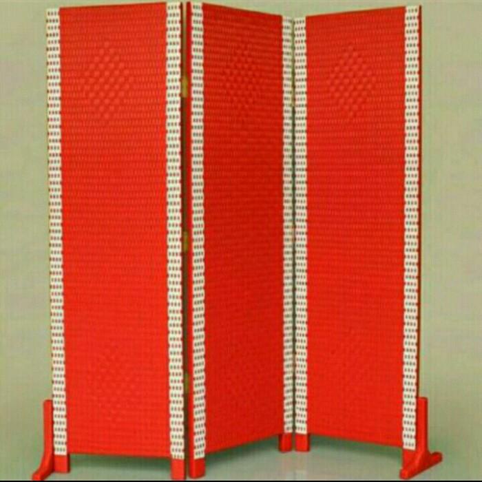 Partisi Sketsel Penyekat Ruangan Lipat Rotan Sintetis 50170Cm