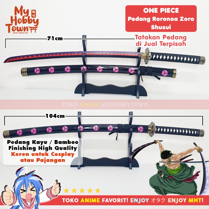 REPLIKA PEDANG BAMBU ONE PIECE RORONOA ZORO SHUSUI COSPLAY ANIME