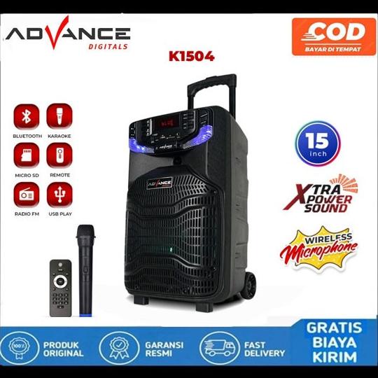 ADVAN SPEAKER BLUETOOTH ADVANCE K1504/Speaker Portable 15 inch