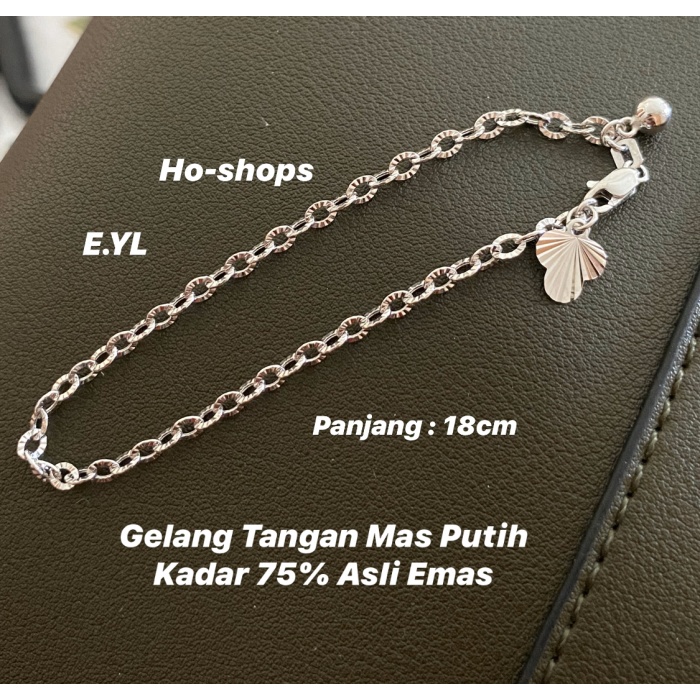 ✨Sale Gelang Tangan Mas Putih Kadar 75 Asli Emas 18 Berkualitas