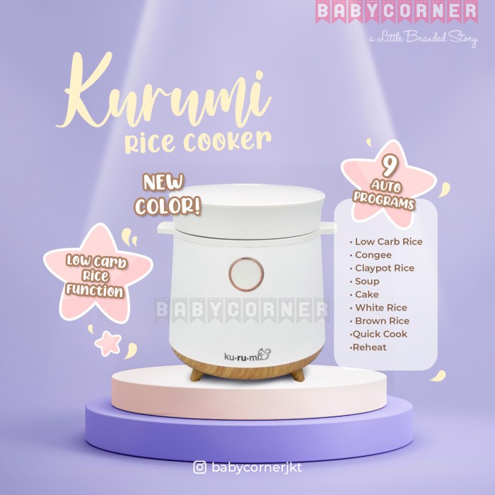 ✨Ready Kurumi Kh200 Rice Cooker Low Carbo White Terbatas