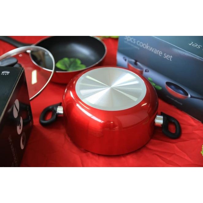 Iluva 3Pcs Cookware Set Panci Wajan Teflon Set 0462