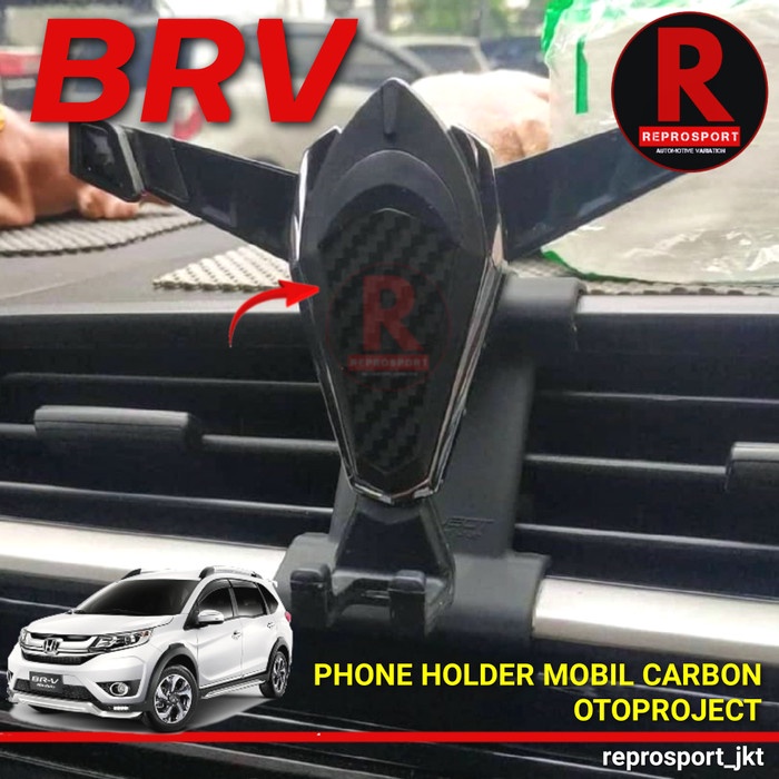 ✅Original Brv Phone Holder Mobil Carbon Otoproject Berkualitas