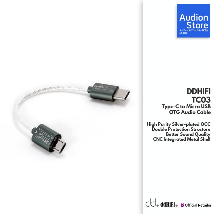 ✅Original Ddhifi/Dd Hifi Tc03 All New Type-C To Micro Usb Otg Cable For Dac/Amp Diskon