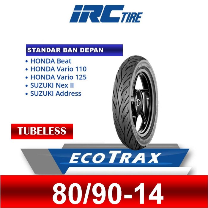 Ban Luar Tubles Irc 80 90 Ring 14 Ban Depan Motor Beat Vario Tubeless