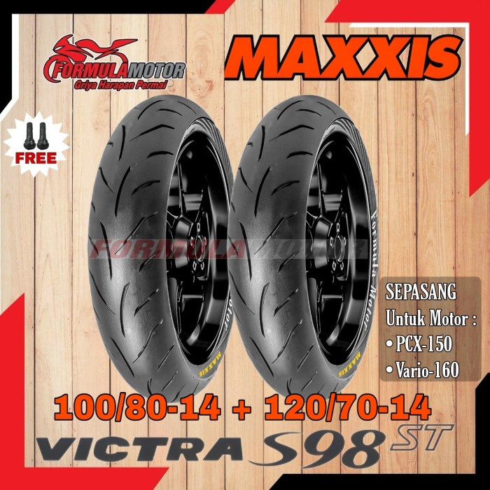 100/80-14 &amp; 120/70-14 Maxxis Victra - Sepasang Ban PCX 150 Tubeless