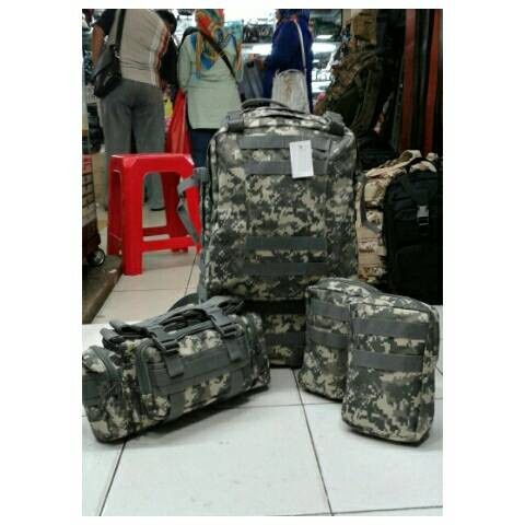 [New Ori] Tas Ransel Army 023 Loreng Abu Tas GunungTuringKerril1 Set Berkualitas