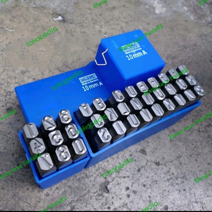 Promo Alat Ketok Huruf Dan Angka 10 Mm Masus Germany Ketokan Nomer - Angka