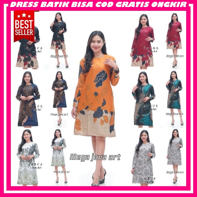 Krismes Baju Batik Wanita Modern Kantor Elegan Bju Christmas Gaun Chrismast Dress Korean Style Impor