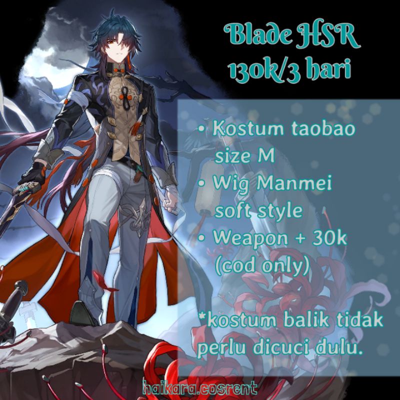 (Rental) Cosplay Kostum Blade Honkai Star Rail