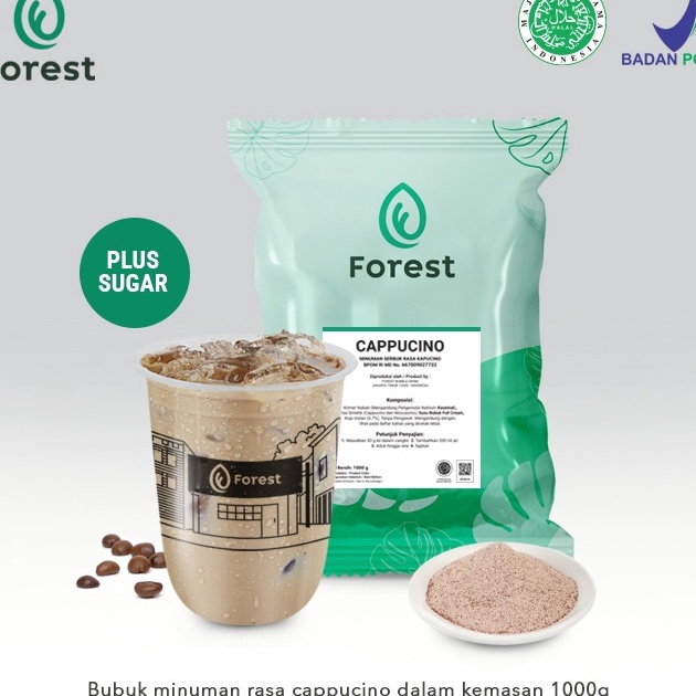 

Diskon Bubuk Minuman CAPPUCCINO Powder 1000g PLUS GULA - Forest Bubble Drink