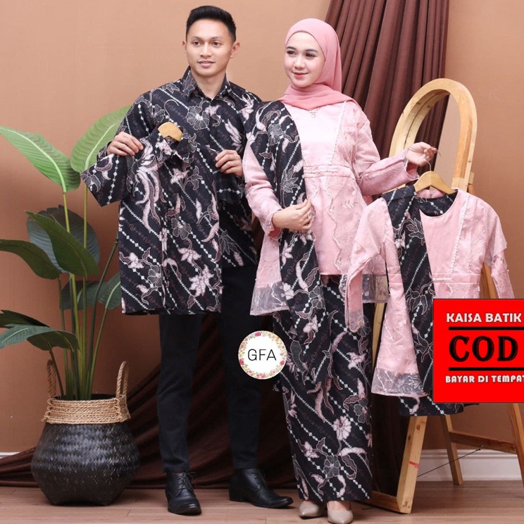[MEL♚] Baju Batik Couple Pasangan Kebaya Keluarga Ibu Bapak Anak Tidak mahal
