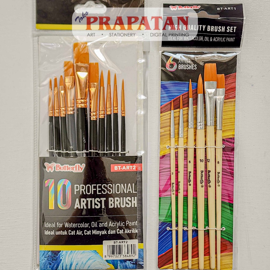 

Ready stock Kuas Lukis Butterfly Set BT-ART | Paint Brush Set