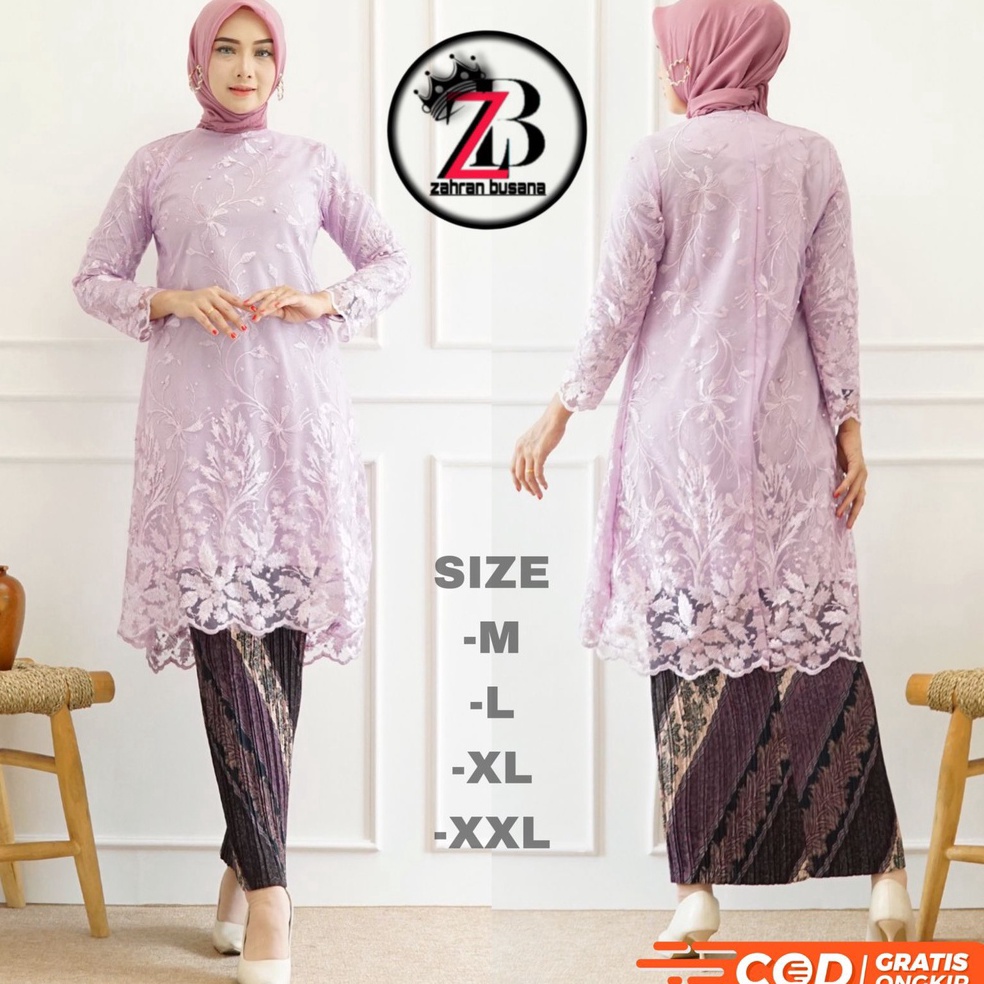 Serbuuuu..!! Stelan Kebaya Tunik Tille Set Kebaya Wisuda Baju Kondangan Stelan Kebaya Model tunik Te