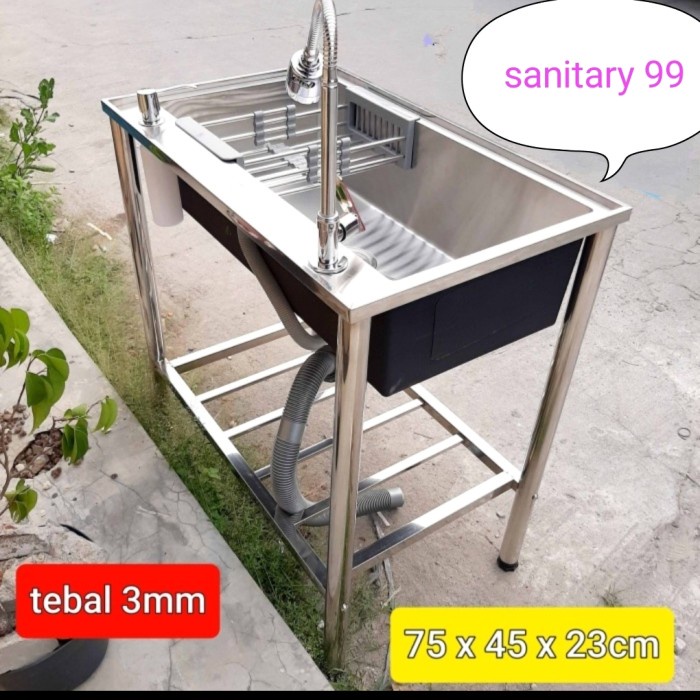 BAK CUCI PIRING PORTABLE STAINLESS/CUCI PIRING KAKI