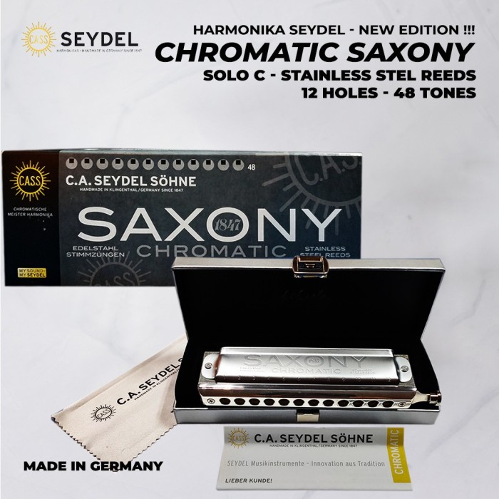 

✨Sale Harmonica Harmonika Seydel Chromatic Saxony Solo C 12 Hole Original Limited